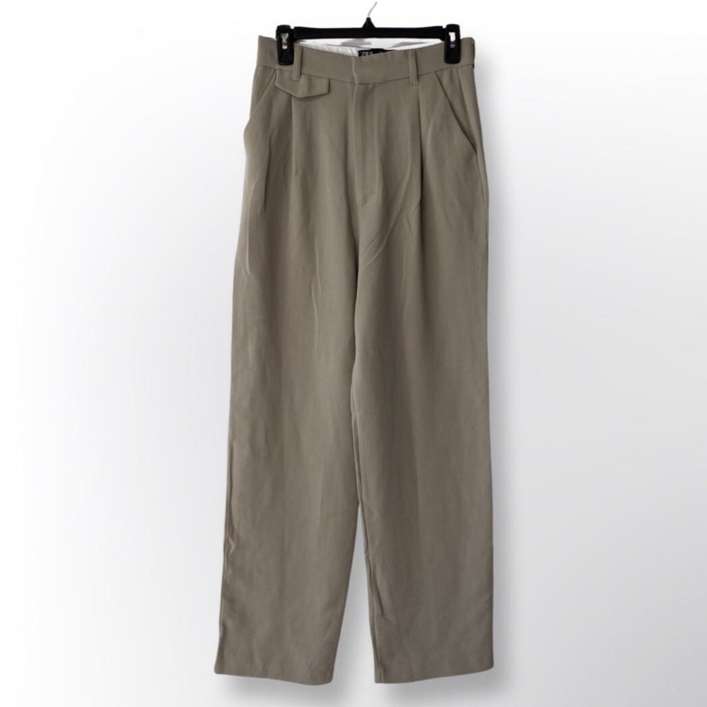Zara Tan Chinos Tailored Pleated Design